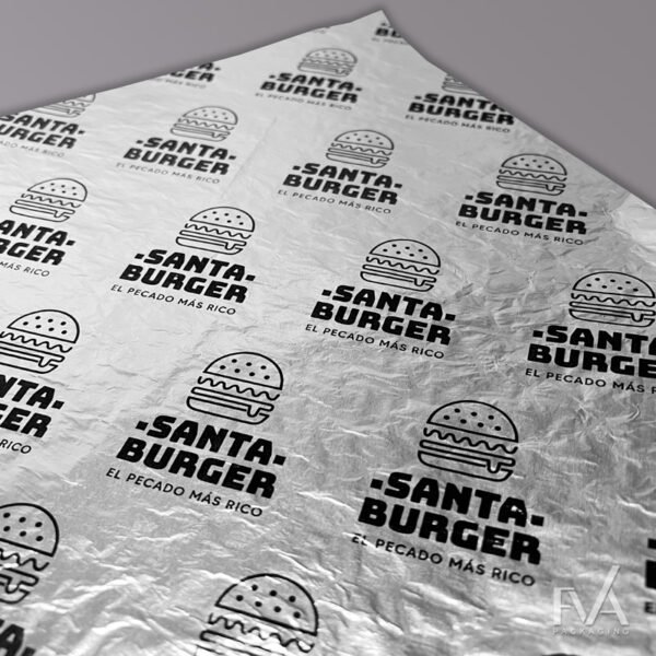 Papel aluminio térmico Santa Burger