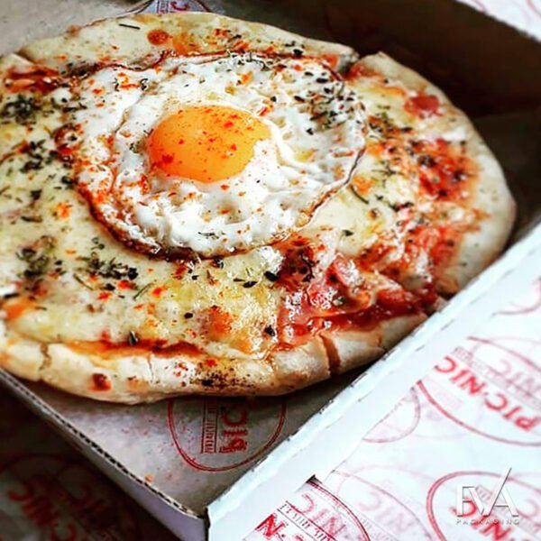 Papel seda parafinado y caja delivery pizza 